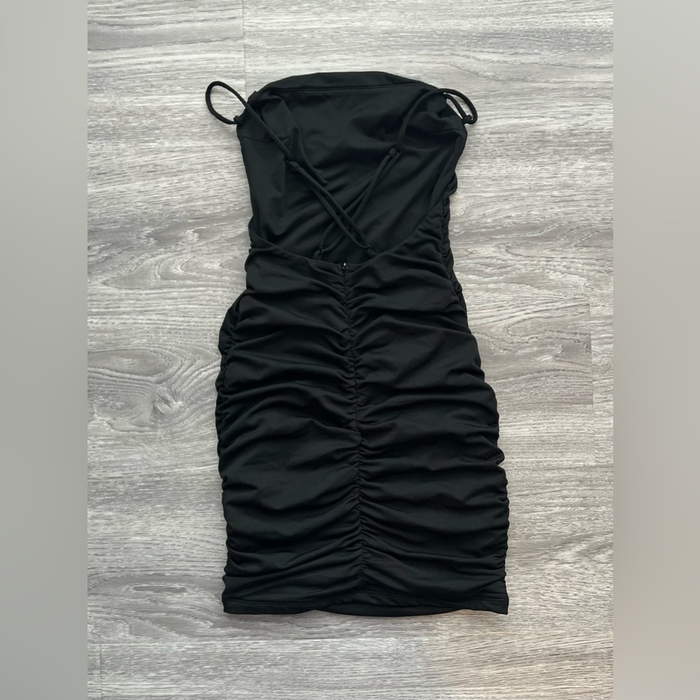 Princess Polly Black Ruched Mini Dress - Picture 4 of 11